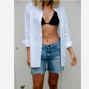 ABLE Guadalupe The Cutoff Denim Shorts Painted Blue Size 28